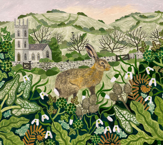 Hare and Snowdrops