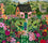 Pink Cottage and Hollyhocks