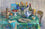 Breakfast Table with Spring Flowers