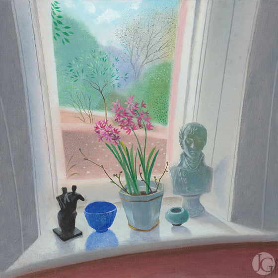 Pink Hyacinths By the Window