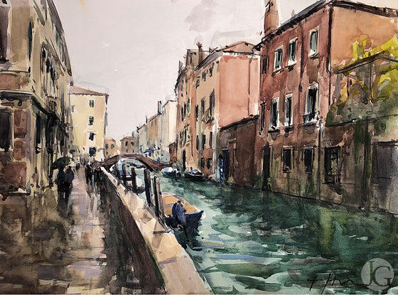 Canal Scene After Rain
